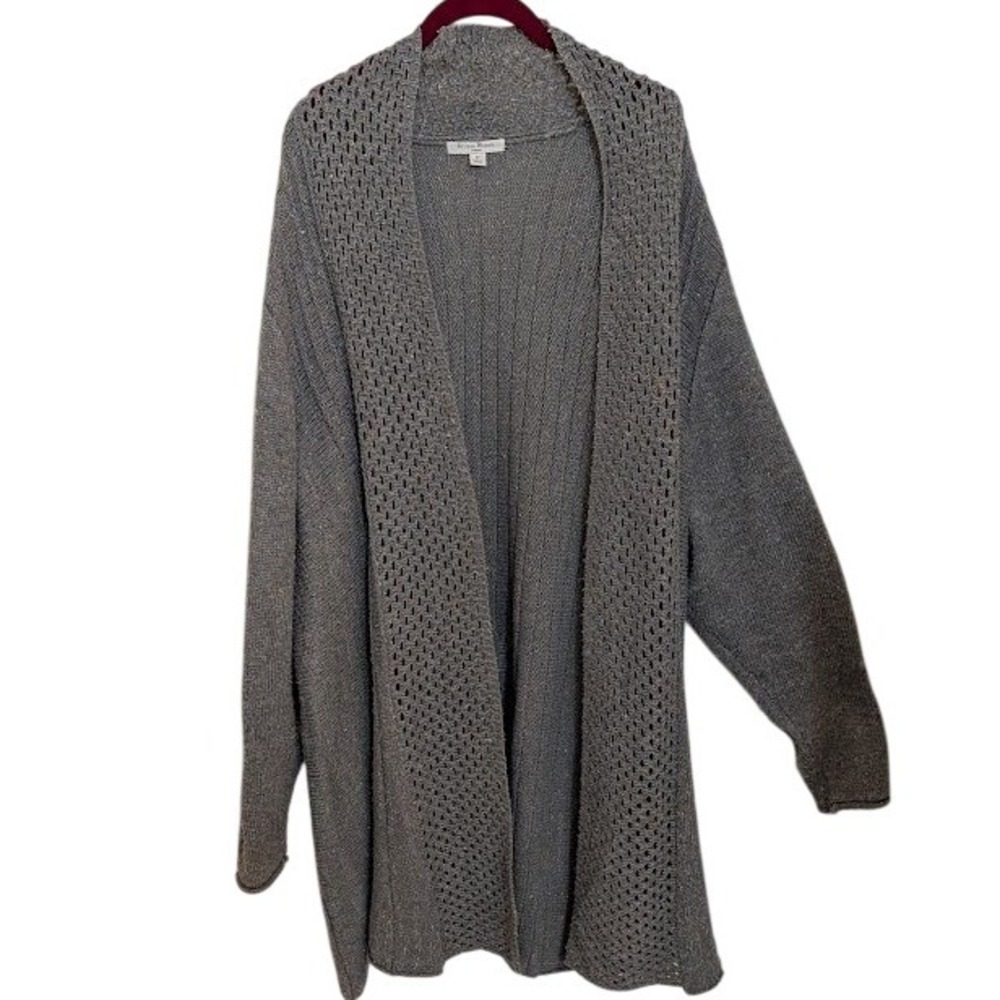 Studio Works Gray Open Front Knit Cardigan Sweater Women's 2X‎ Plus Size